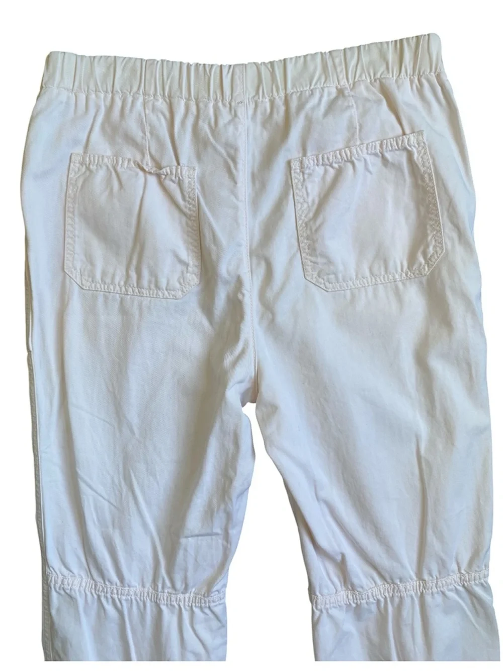 Free People Women's Ivory High-Waist Cropped Jogger Pants Size M